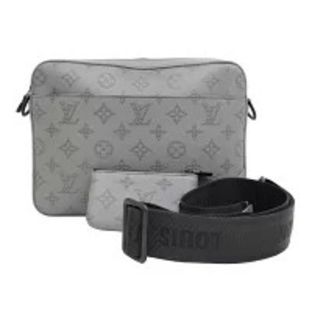 Louis Vuitton Monogram Shadow Black Duo Messenger Gray Shoulder Bag